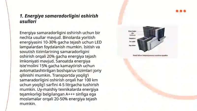 Energiya samaradorligini oshirish usullari 3