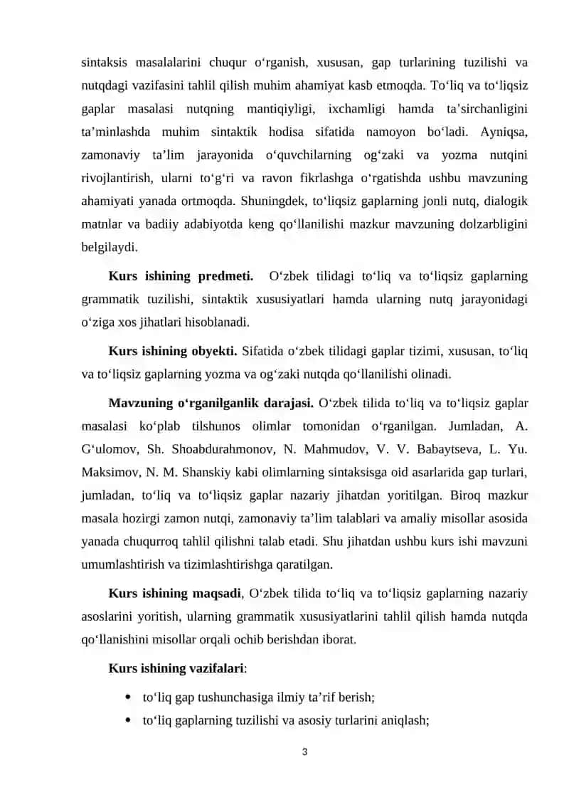 O‘zbek Tilida To‘liq Gap 3
