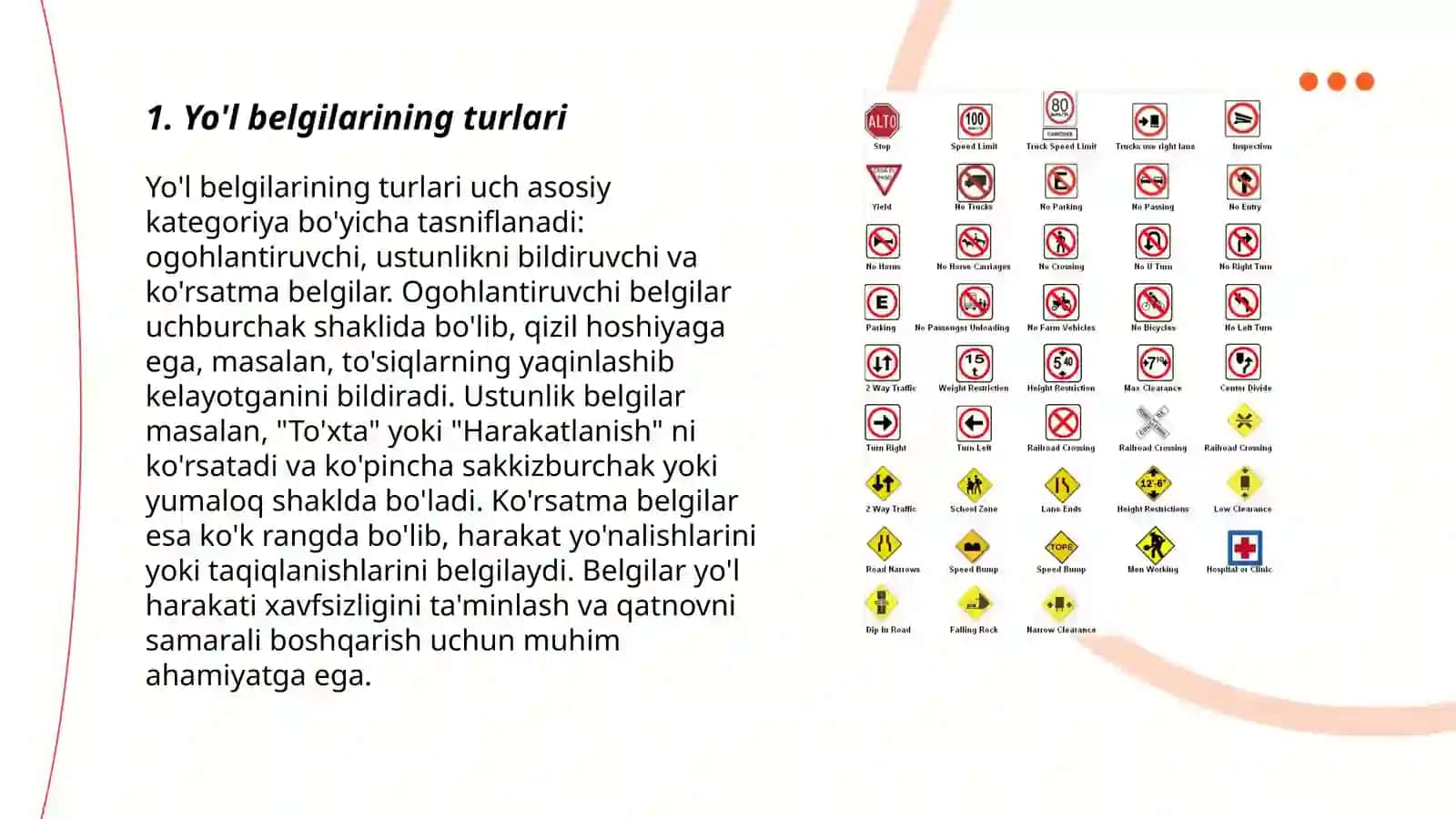 Yo’l belgilari va signallari to’g’risida konvensiya 3
