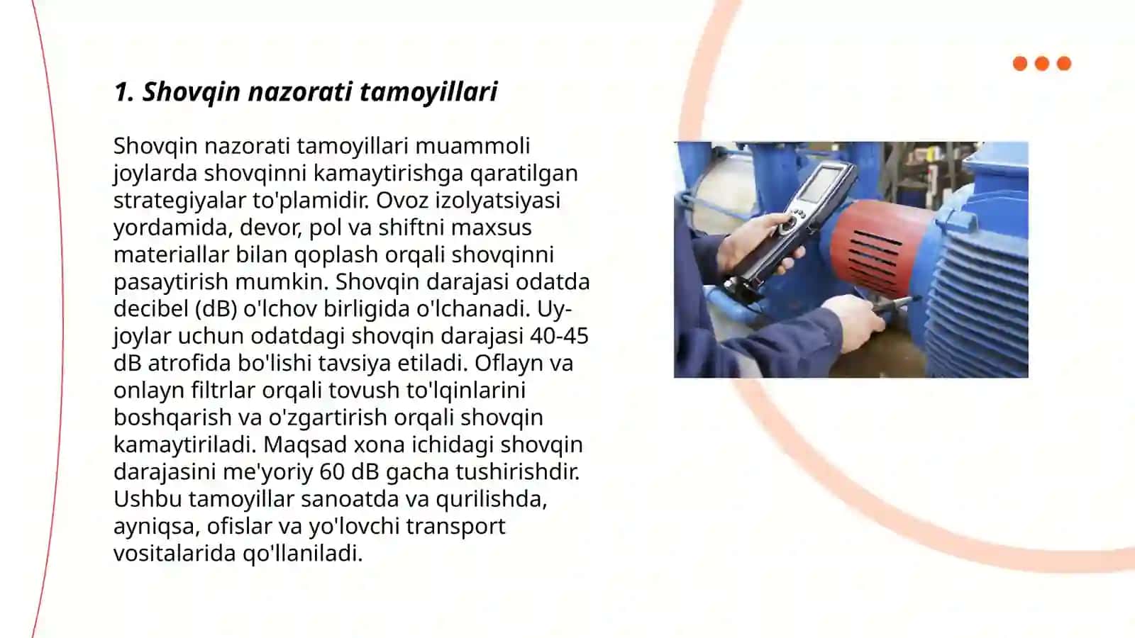 Shovqin nazorati tamoyillari 3