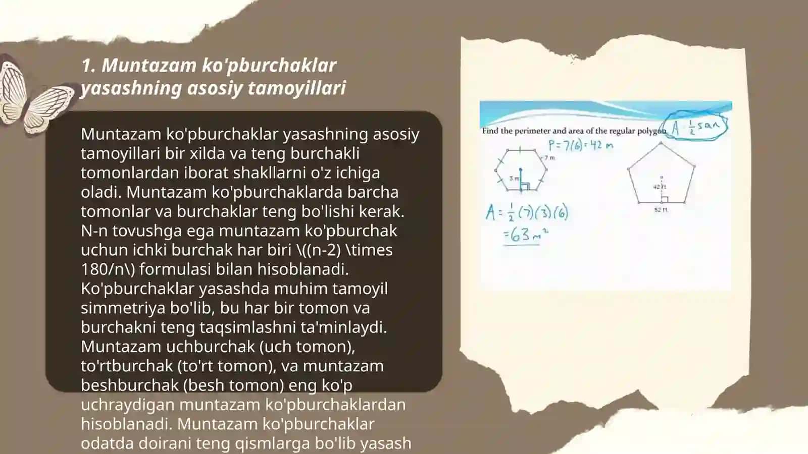 Muntazam ko'pburchaklar yasash usullari 3