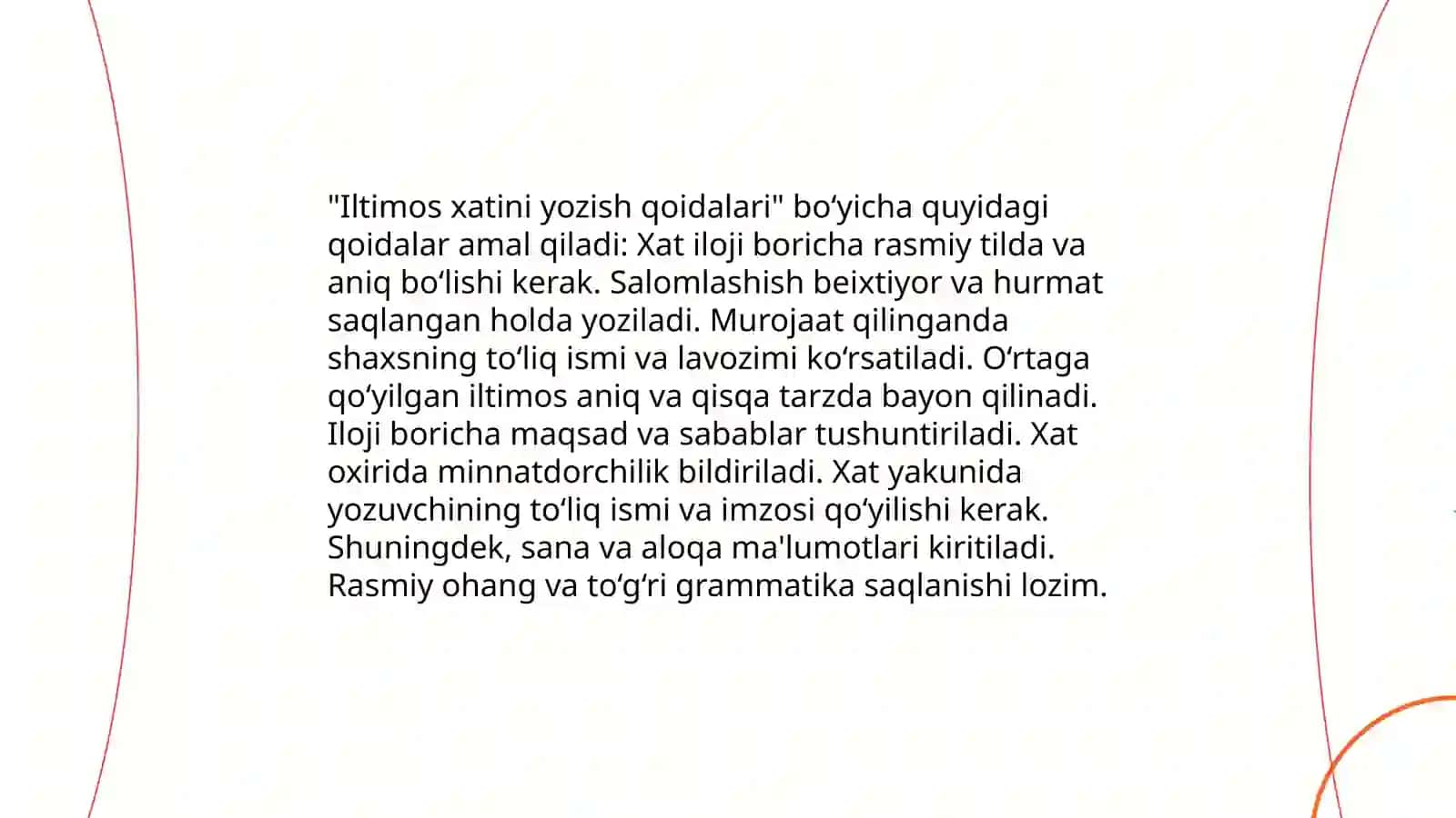 Iltimos xatini yozish qoidalari 3