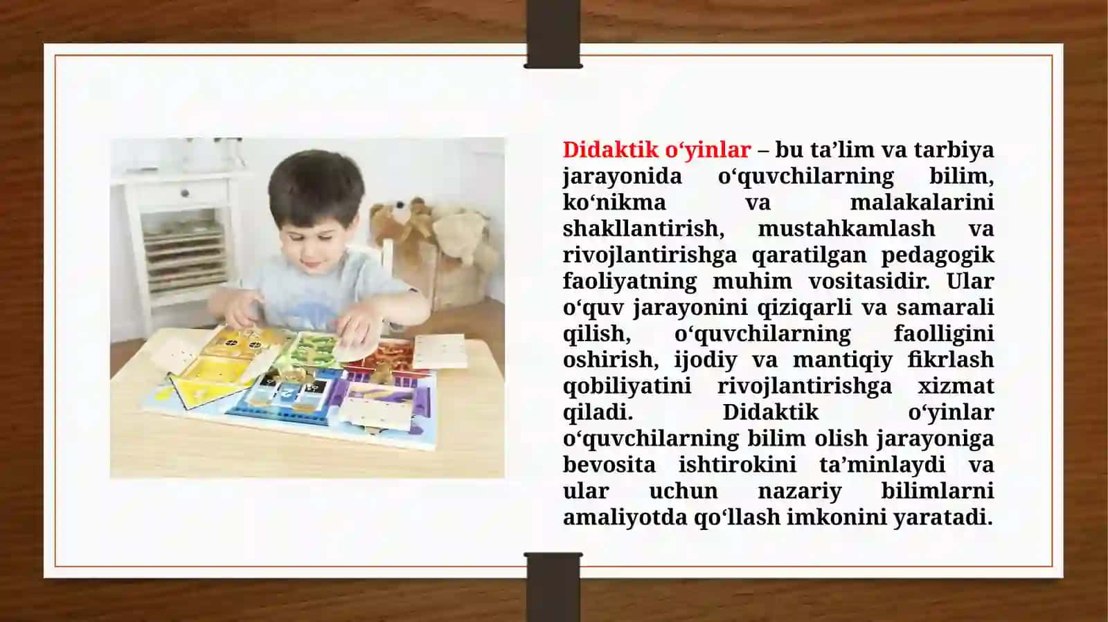 Didaktik o'yinlarning mazmuni va mohiyati 3