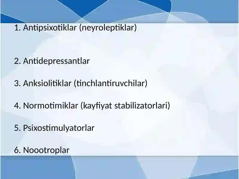 Psixotrop dori vositalarining klinik farmakologiyasi 3