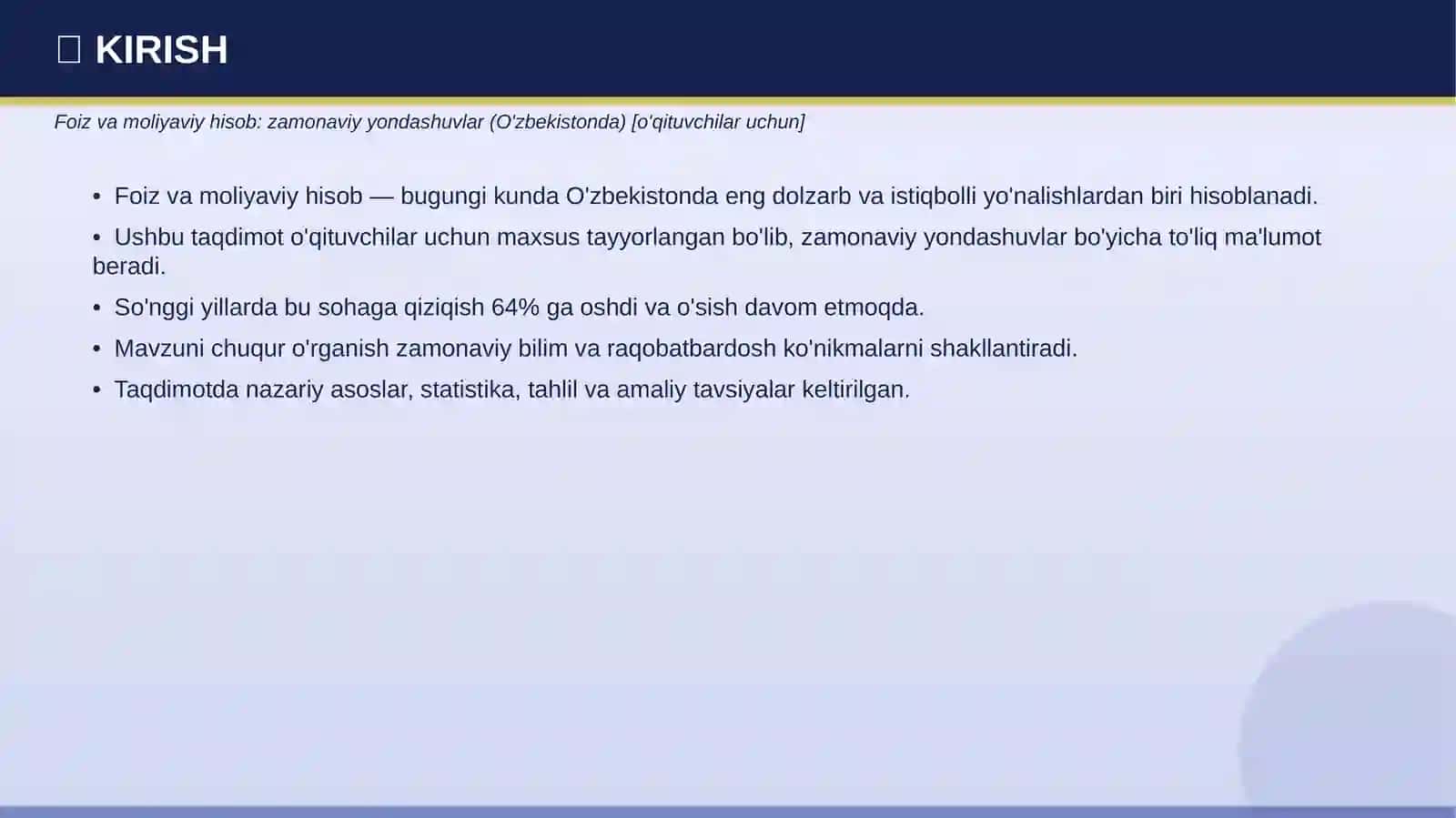 FOIZ VA MOLIYAVIY HISOB 3