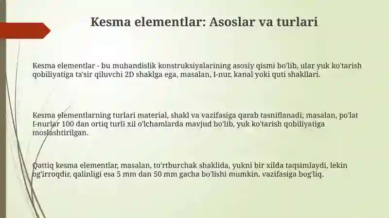 Kesma elementlar 3
