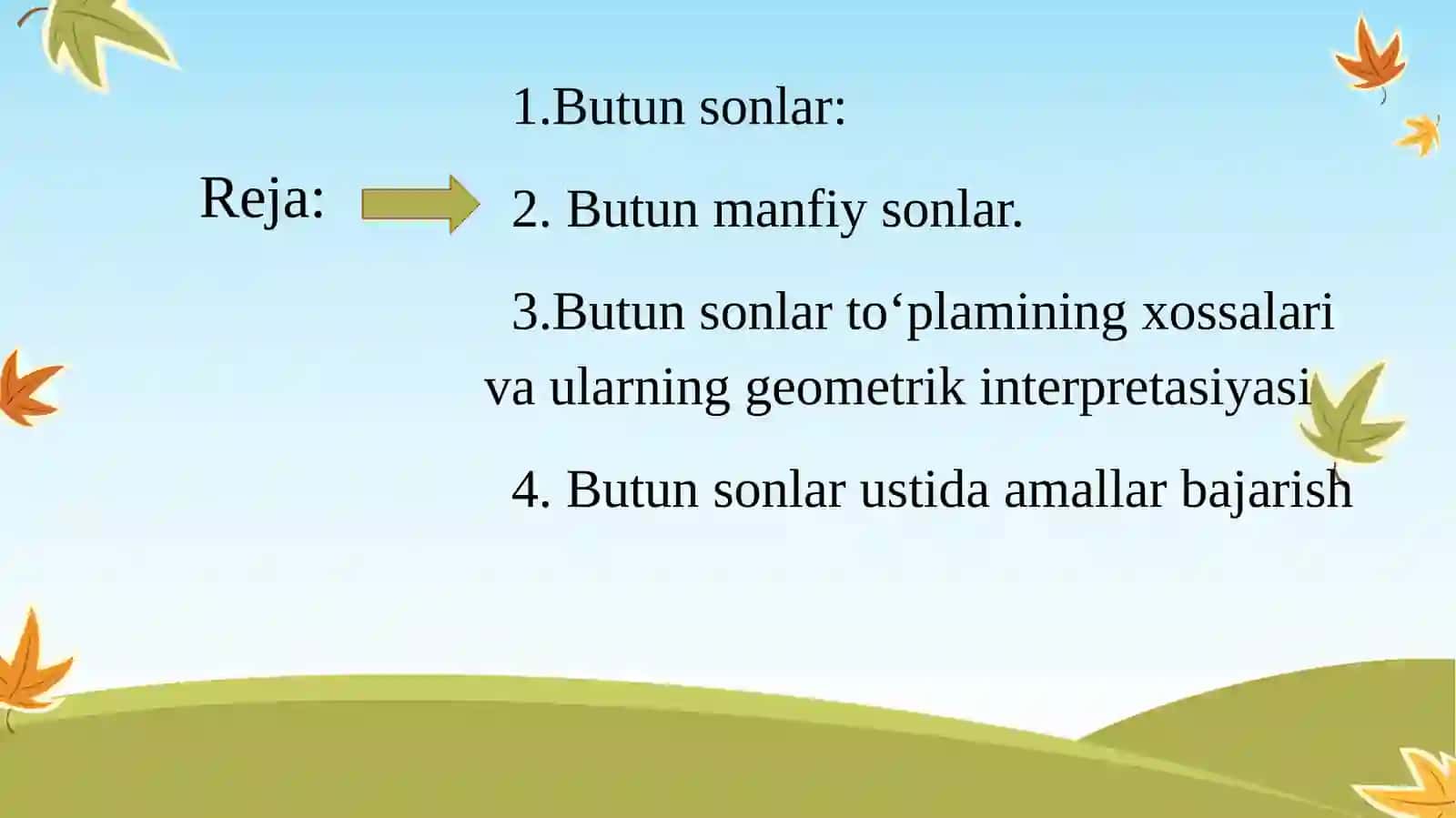 17-mavzu:Butunsonlar.Butunmanfiysonlar 3