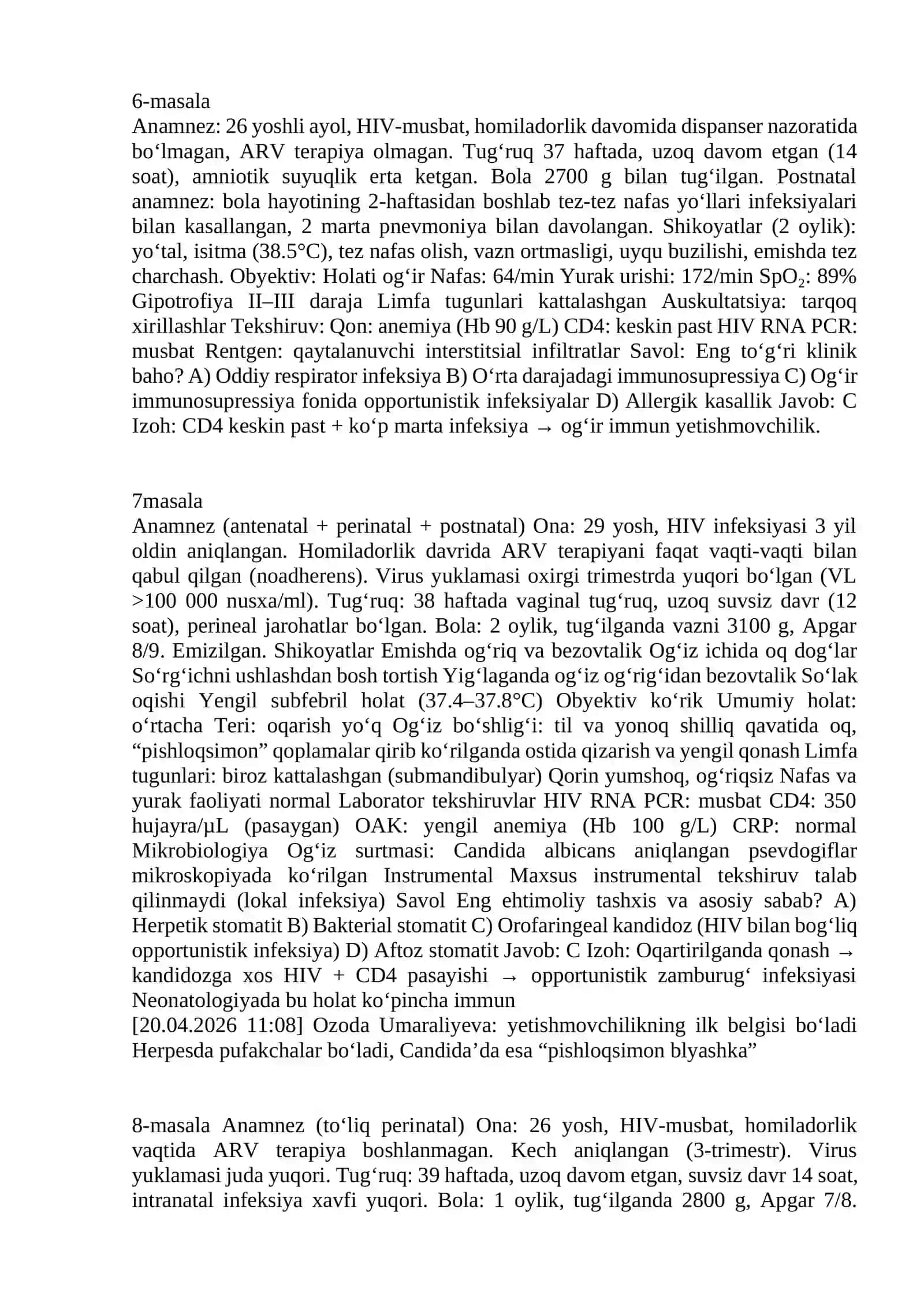ANAMNEZ (antenatal + ijtimoiy) 3