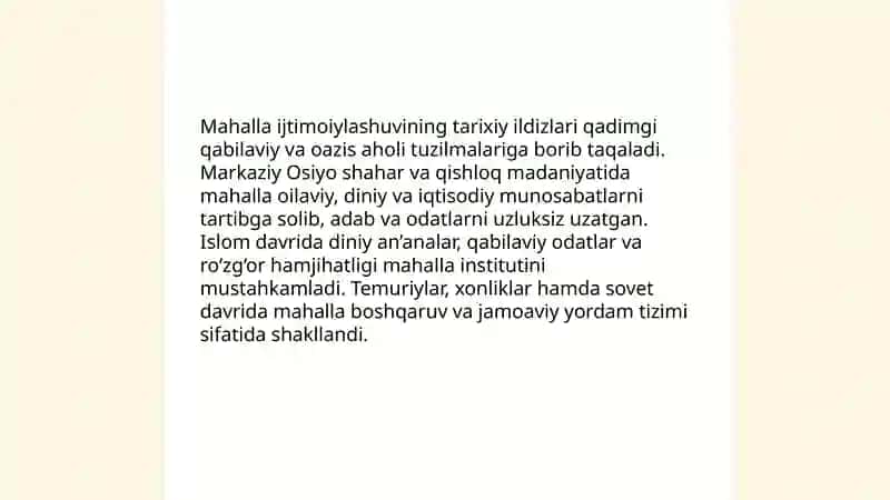 Mahalla ijtimoiylashuvning an'anaviy omili sifatida 3
