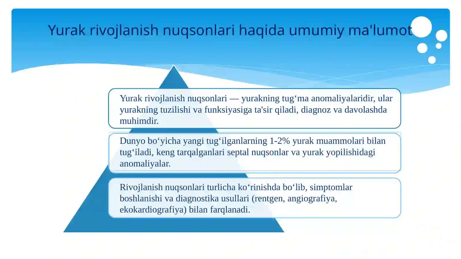 Yurak rivojlanish nuqsonlari 3