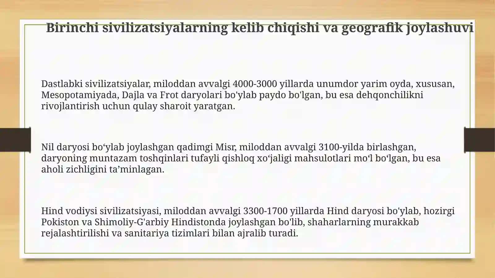 Ilk sivilizatsiya tarixi 3