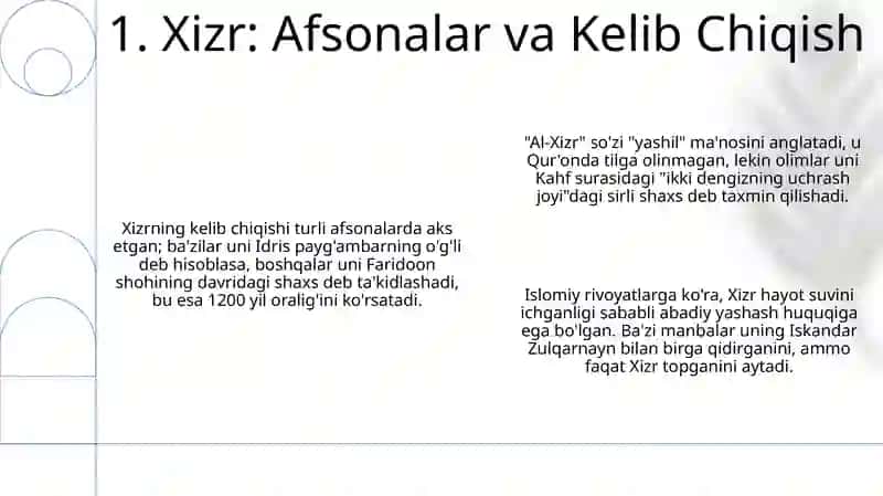 Hizr haqidagi afsonaviy vayotlar 3