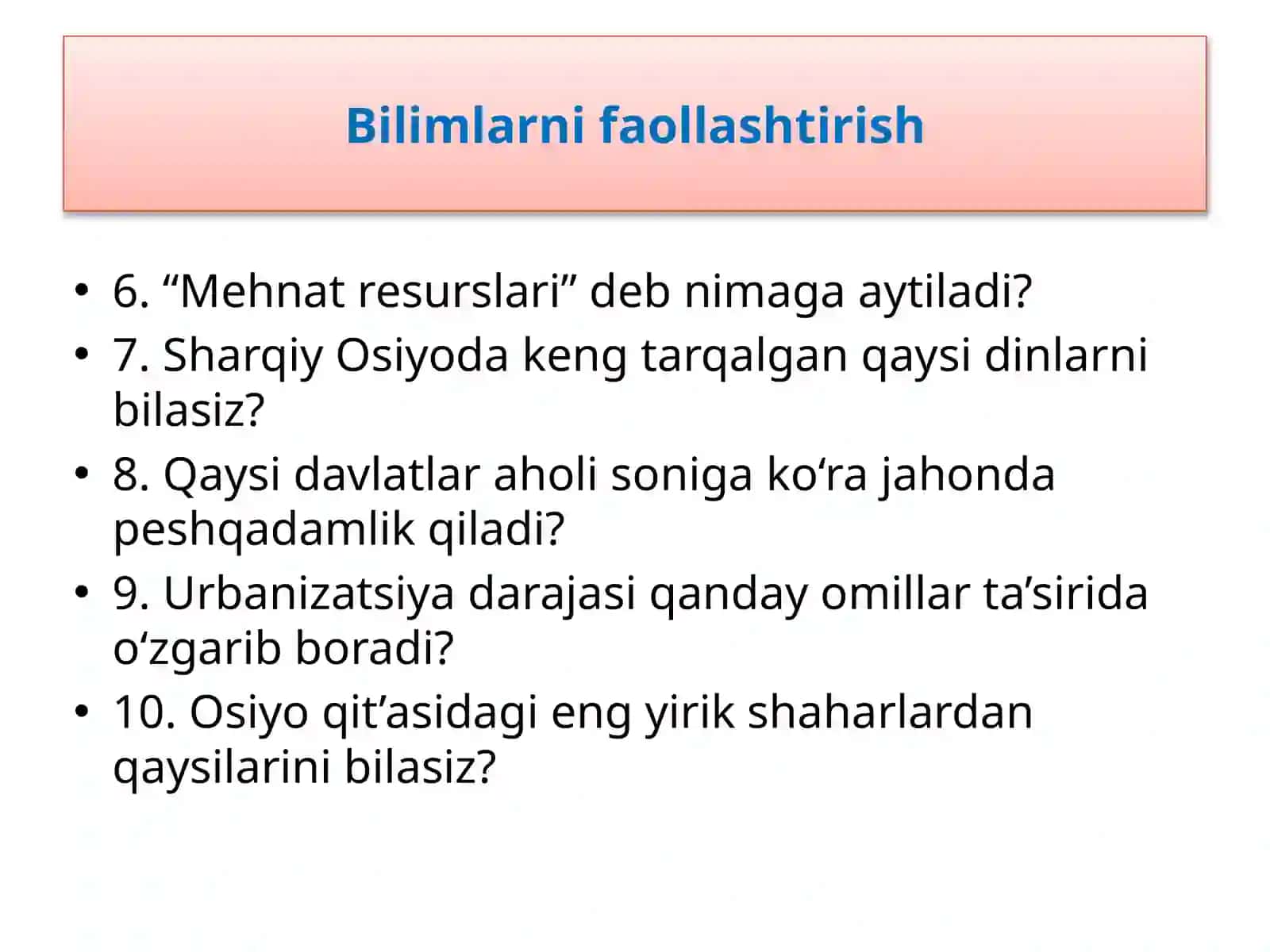 Bilimlarni faollashtirish 3