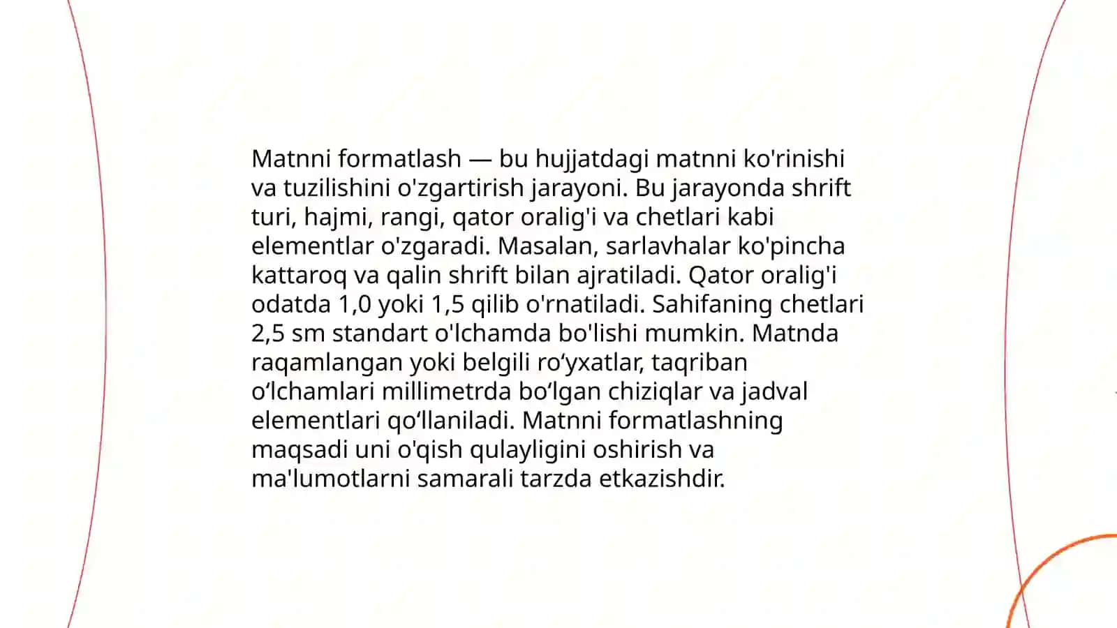 Matnni formatlash 3