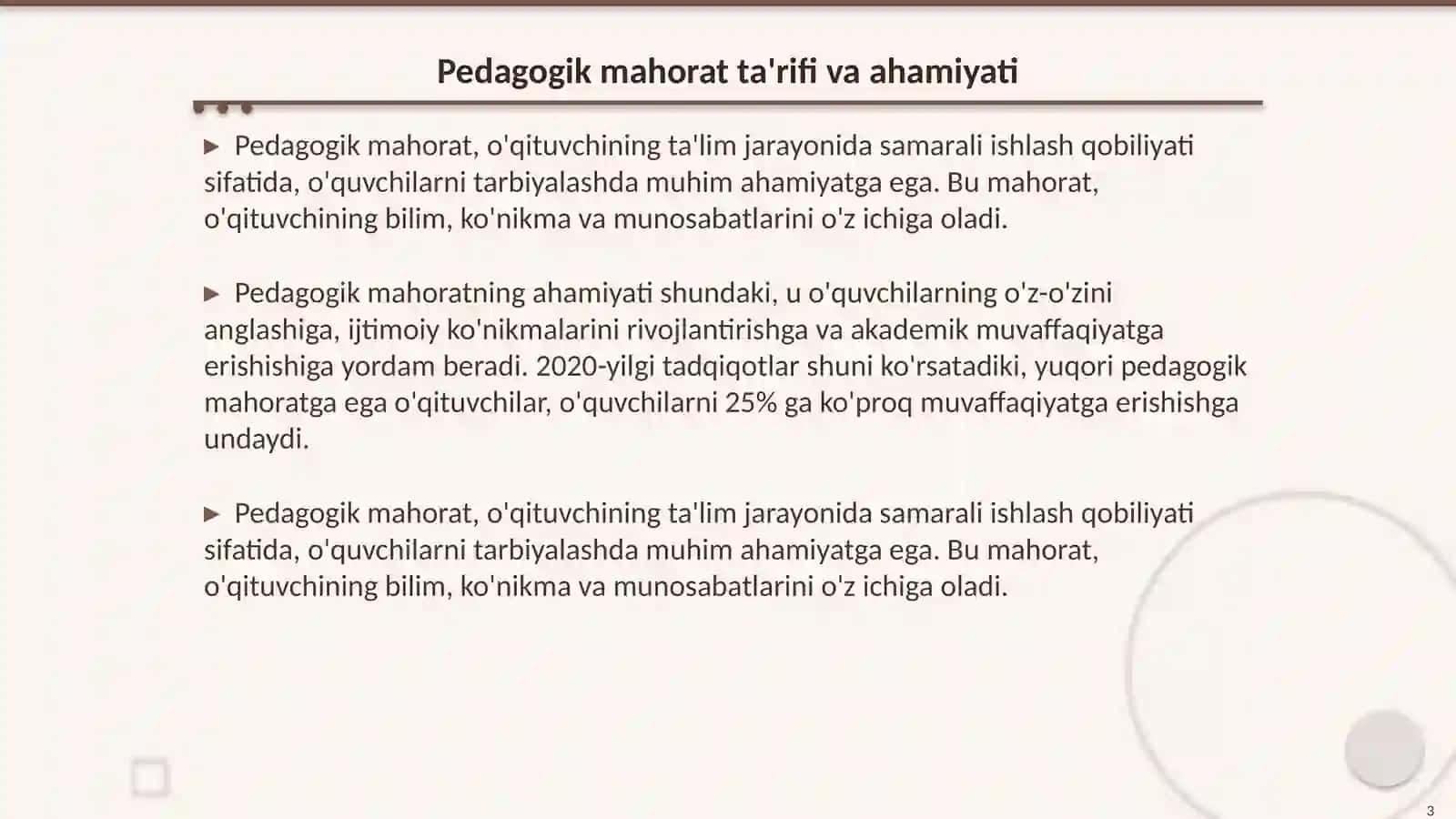 Pedagogik mahorat ta'rifi va ahamiyati 3
