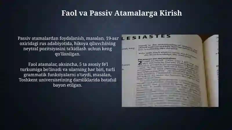 Faol va Passiv Atamalarning Qo‘llanilishi 3