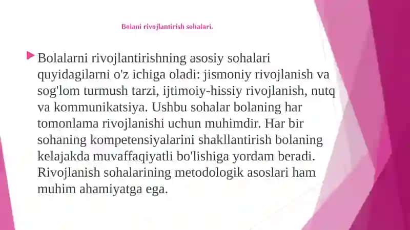 Bolanirivojlantirishning asosiy sohalari 3