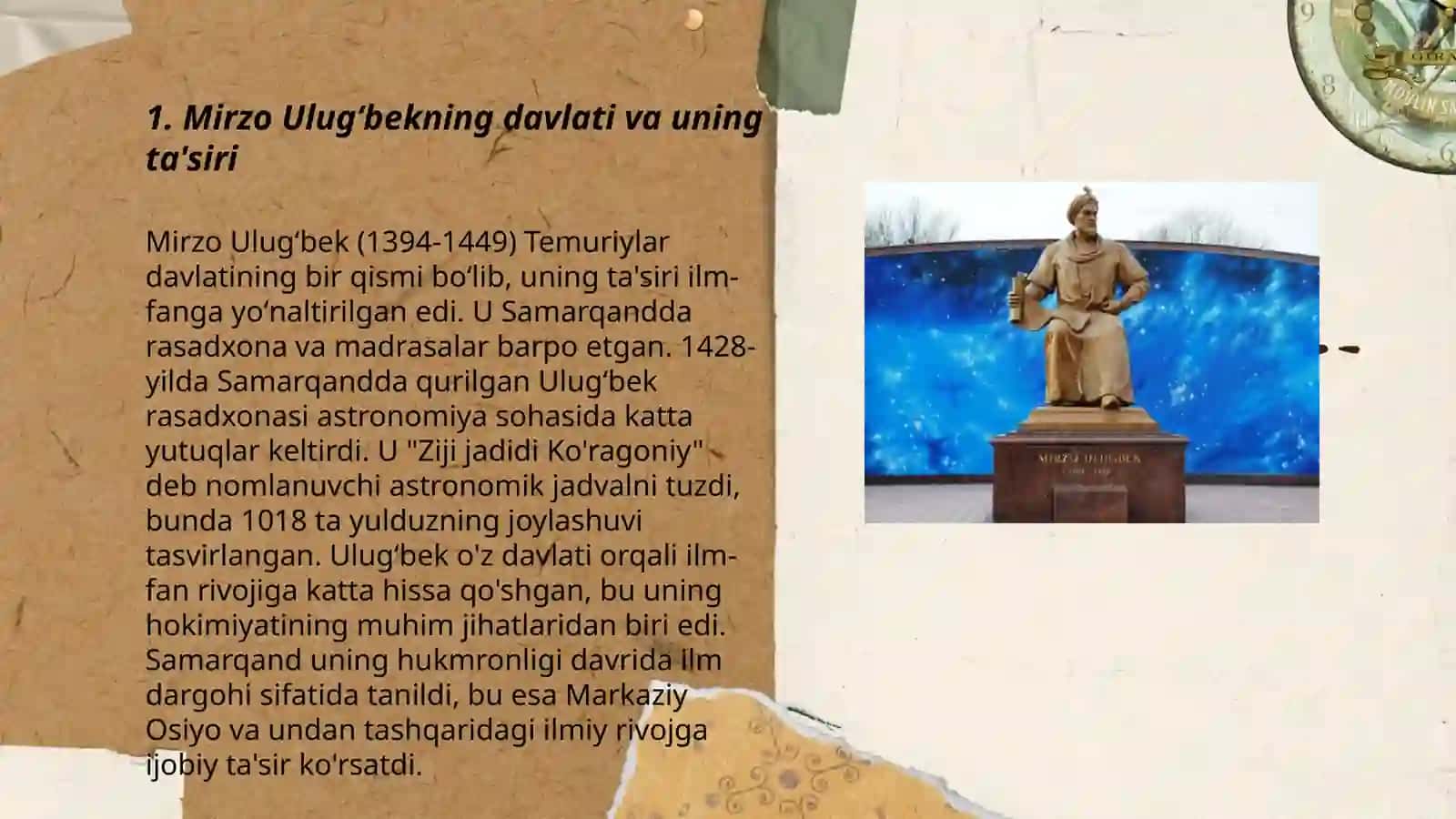 Ulugʻbekning Davlati va Ta'siri 3