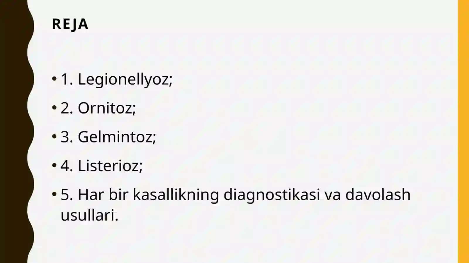 Legionellyoz, Ornitoz, Gelmintoz, Listerioz: Etiologiyasi, Patogenezi, Klinikasi, Diagnostikasi va Davolash Usullari 3