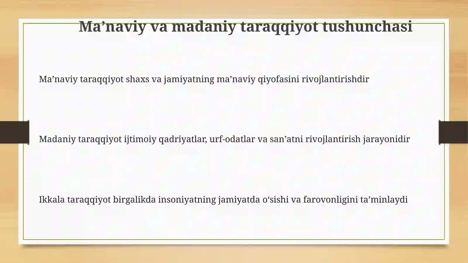 Maʼnaviy va madaniy taraqqiyoti 3