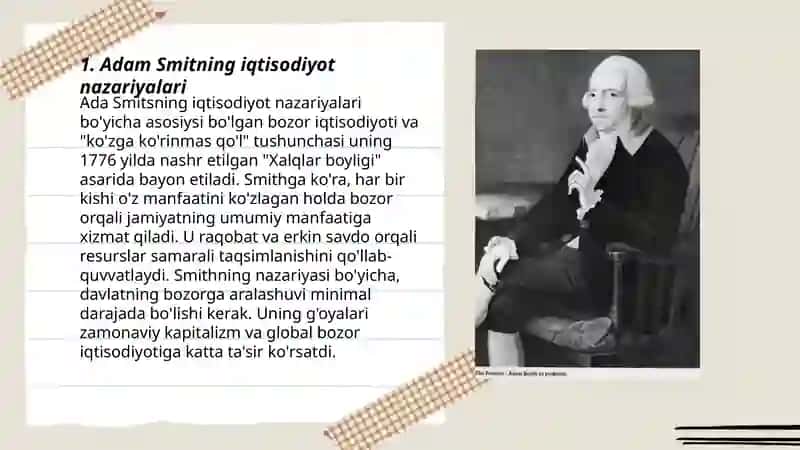 Adam Smit ta'limoti va tadqiqotlari 3