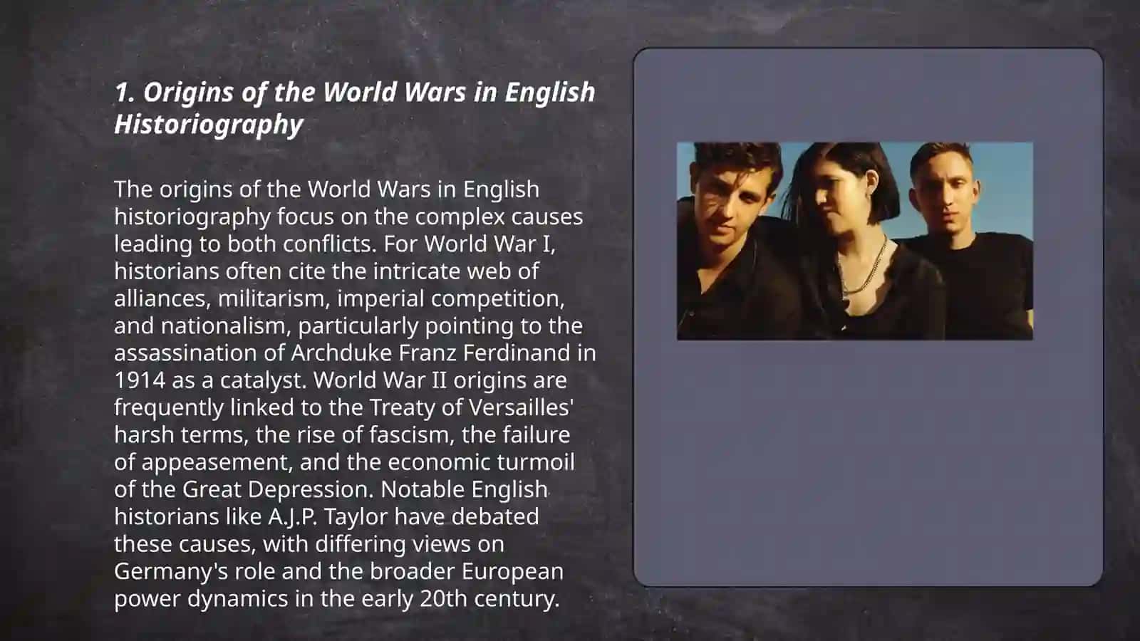 World wars throught the Lens of English Historiography 3