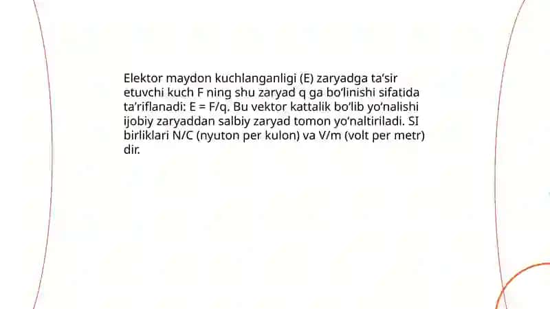 Elektor maydon kuchlanganligi 3
