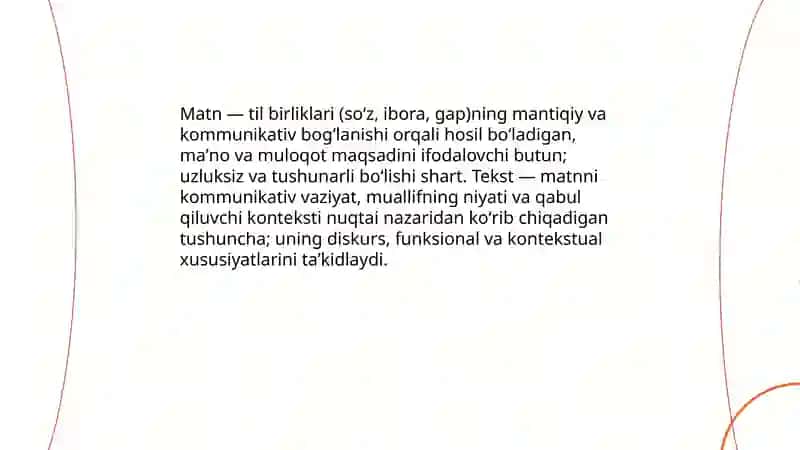 Matn va tekst va kantekst nima? 3