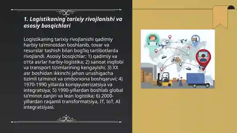 Logistikaning rivojlanishi va hozirgi davr logistikasi 3