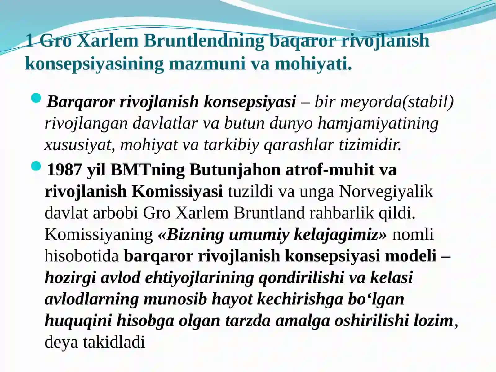 Barqaror rivojanish asoslari 3