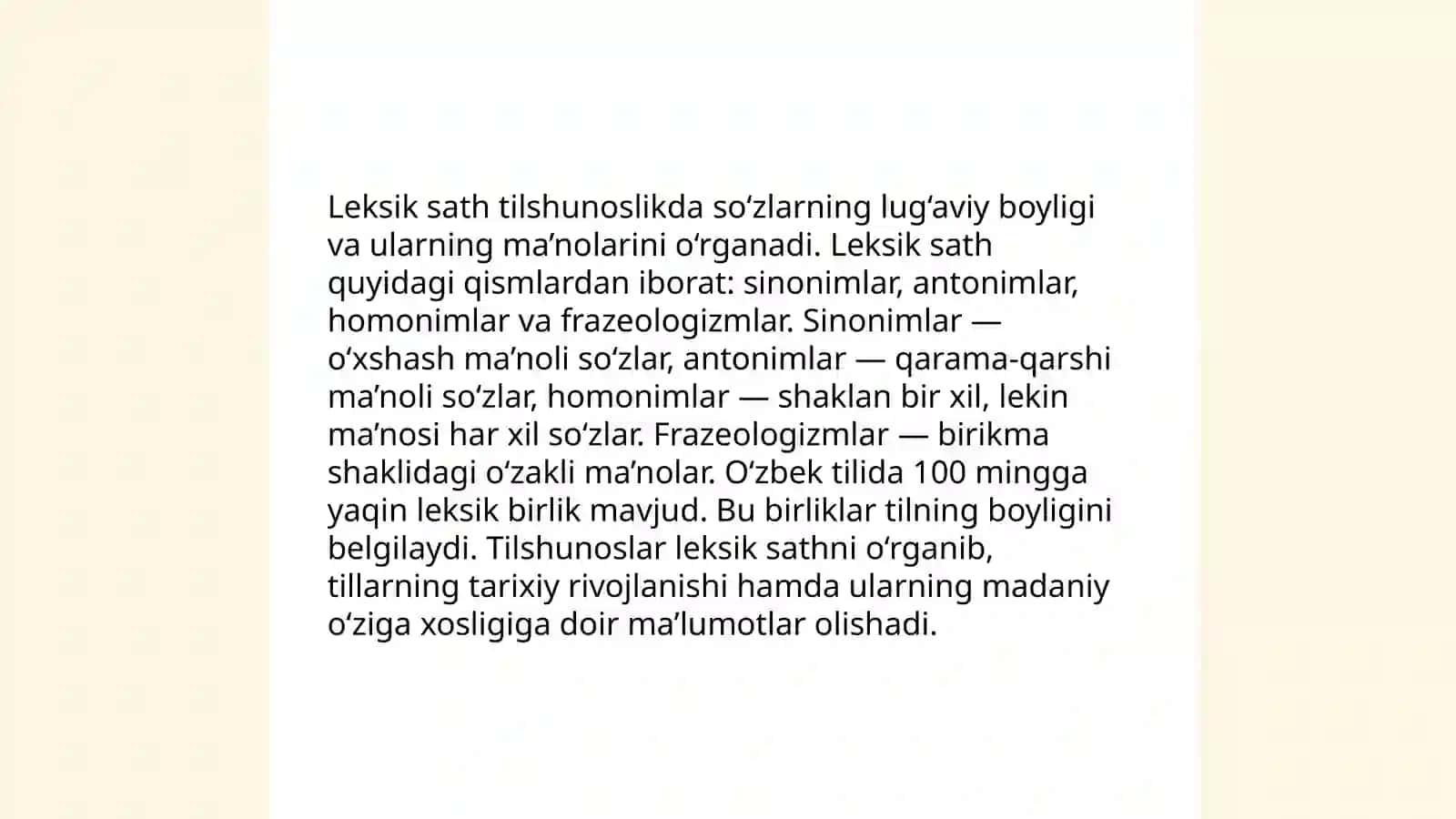 Leksik sathi va leksikalogiyasi 3