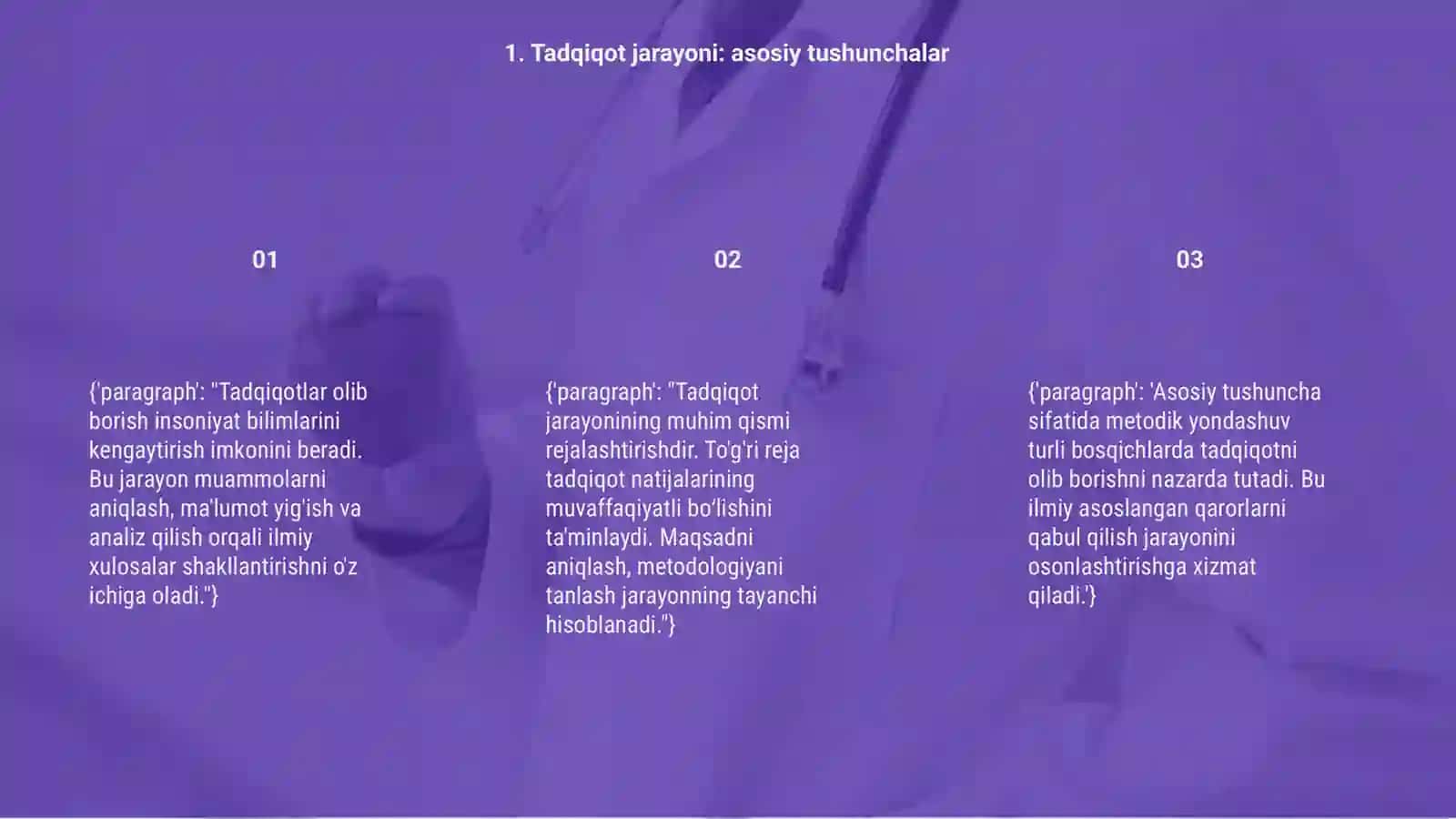 Tadqiqotlar olib borish jarayoni va uni tashkil etish 3