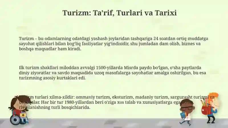 Turizm: Ta'rif, Turlari va Tarixi 3