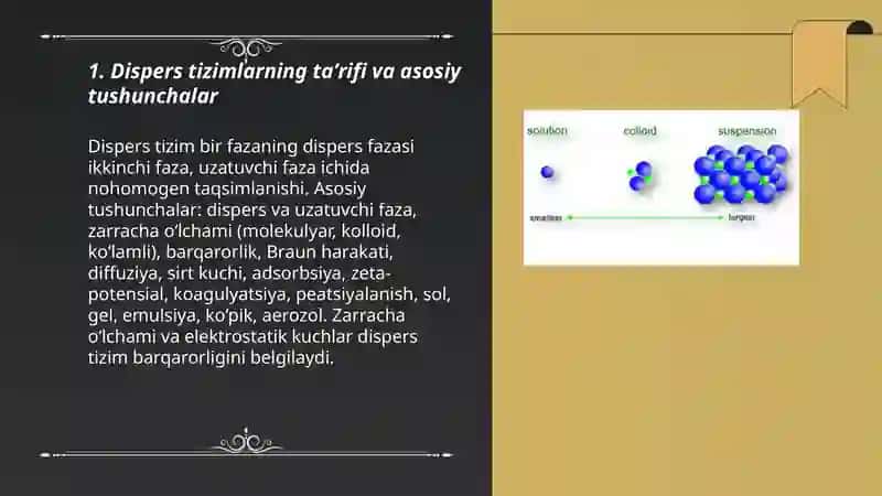 Dispers sistemalar.Kolloid eritmalar. 3