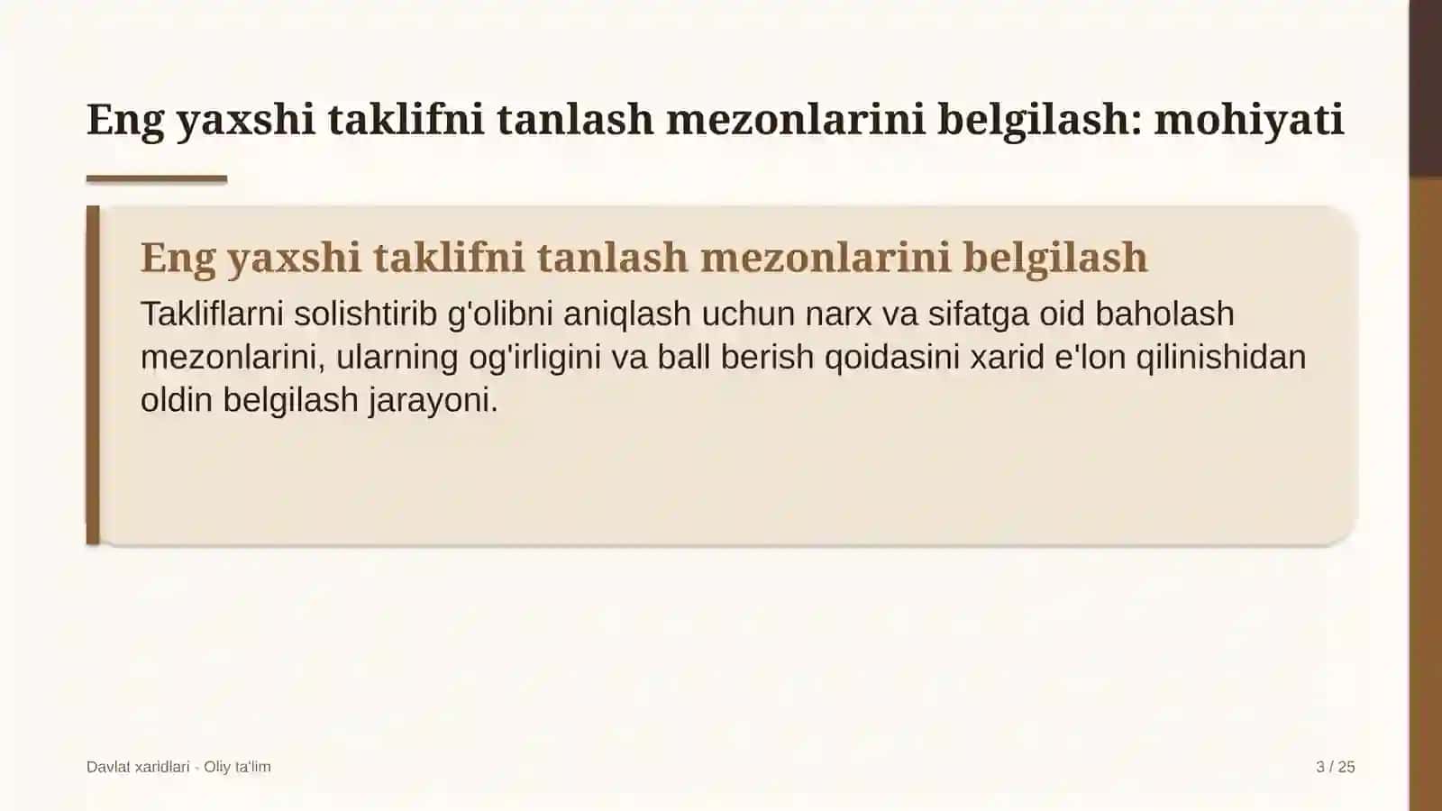 Davlat Xaridlari · Oliy Ta'lim 3