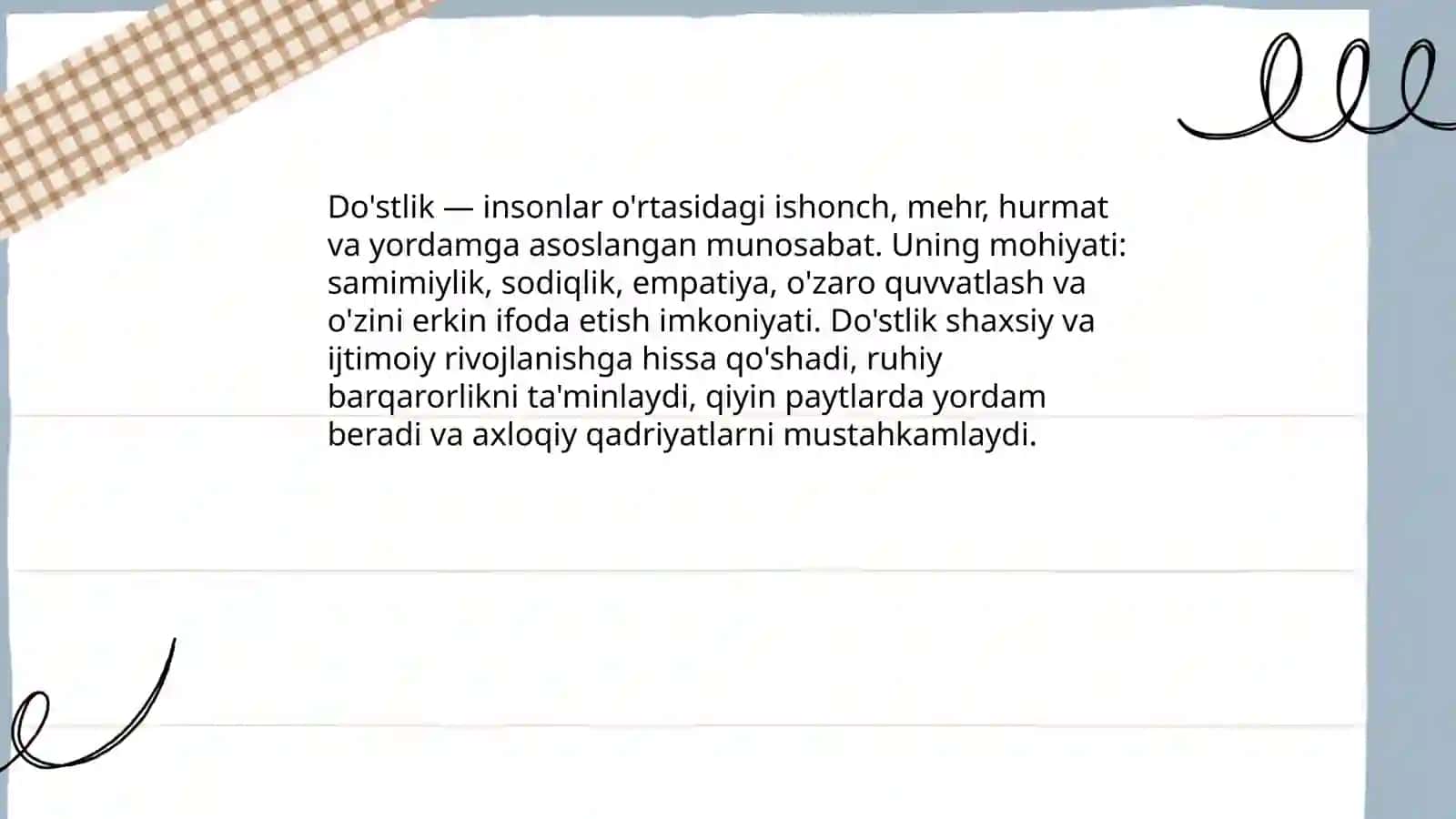 Do'stlik va mehr-oqibat 3