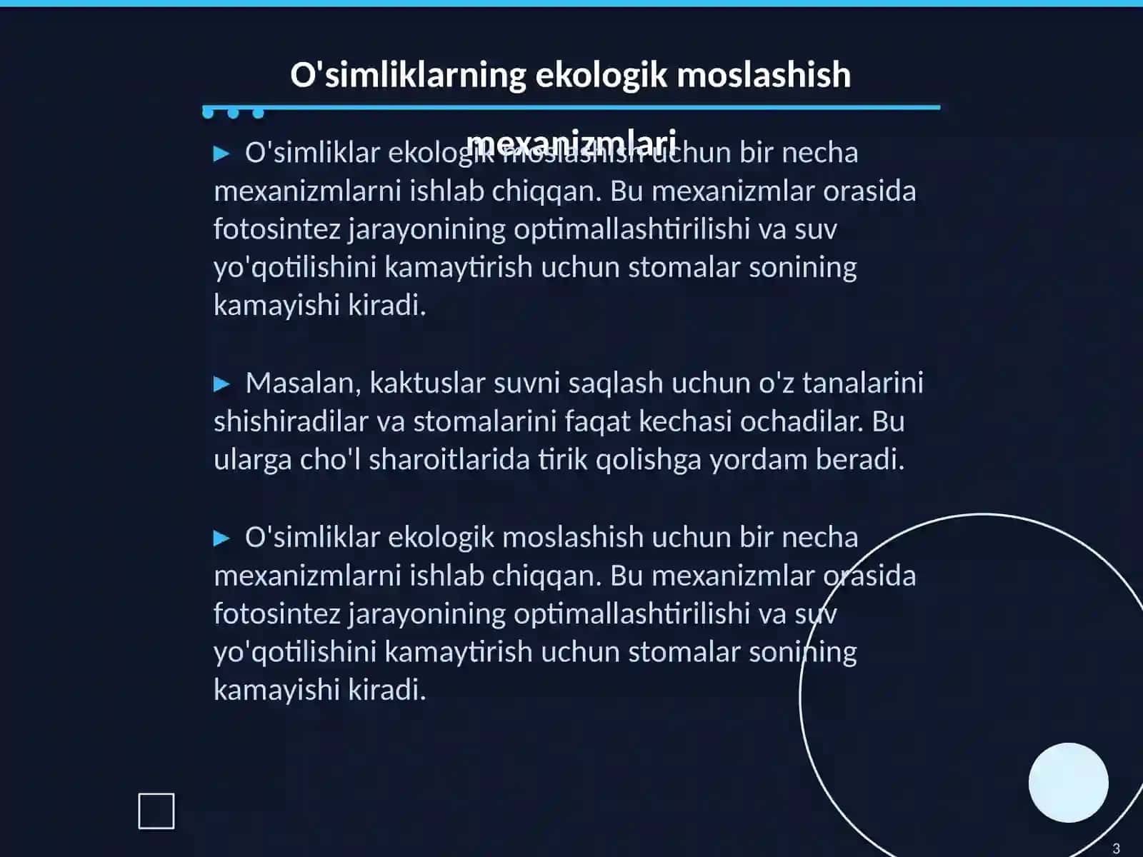 O'simliklarni muhitga mostlashganligi 3