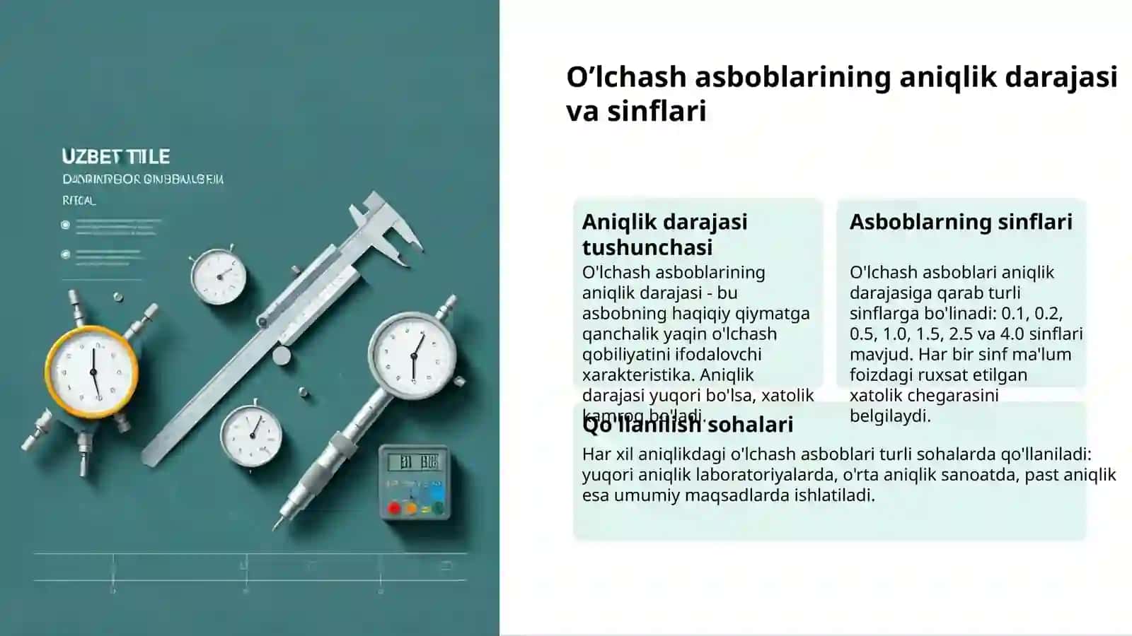 O'lchash asboblarining metrologik tavsiflari 3