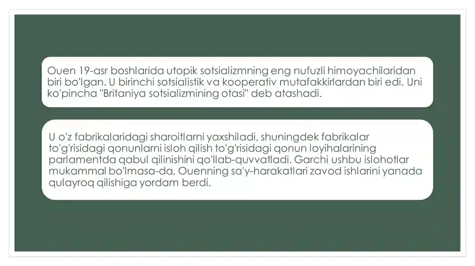 ROBERT OUENNING IJODIY FAOLIYATI 3