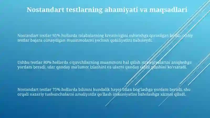Nostandart testlarni tuzish metodikasi 3
