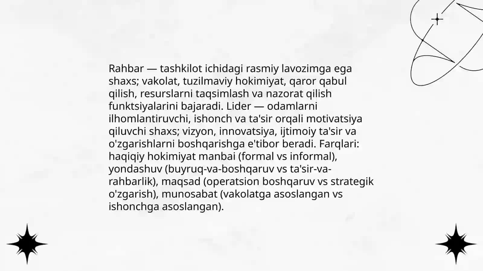 Rahbar va lider tushunchasi 3