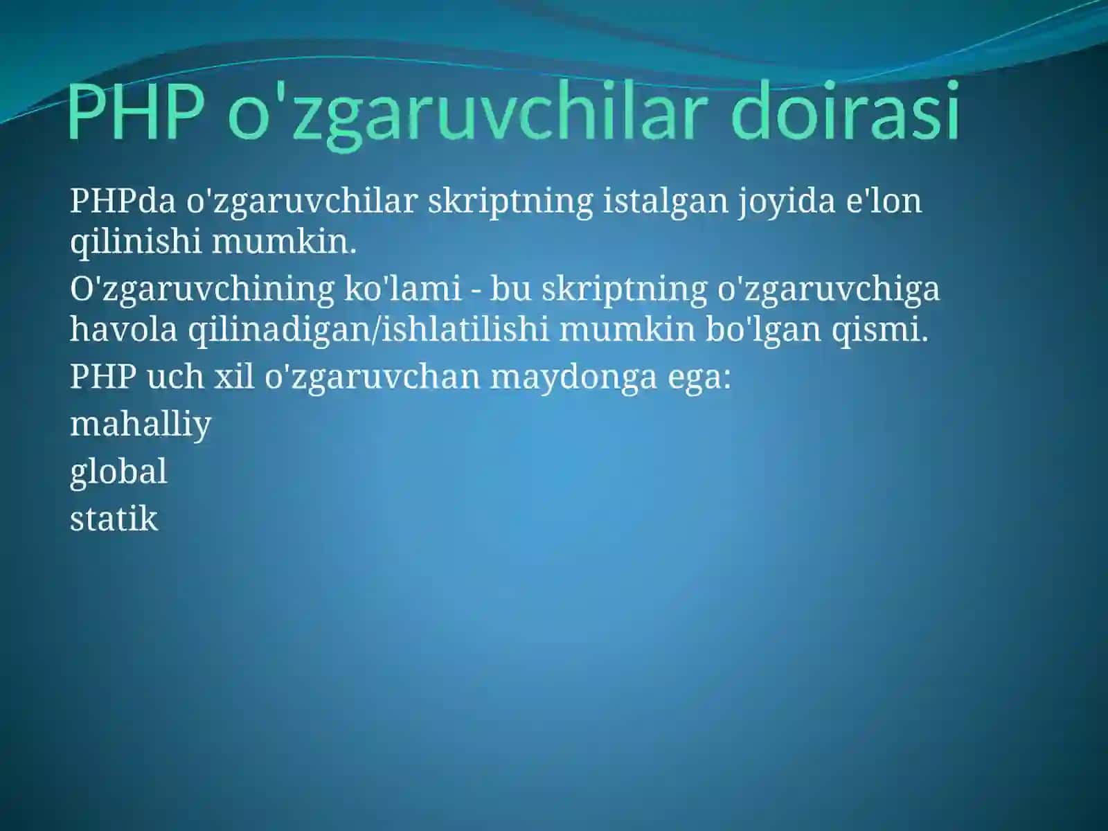 PHPo'zgaruvchilari 3
