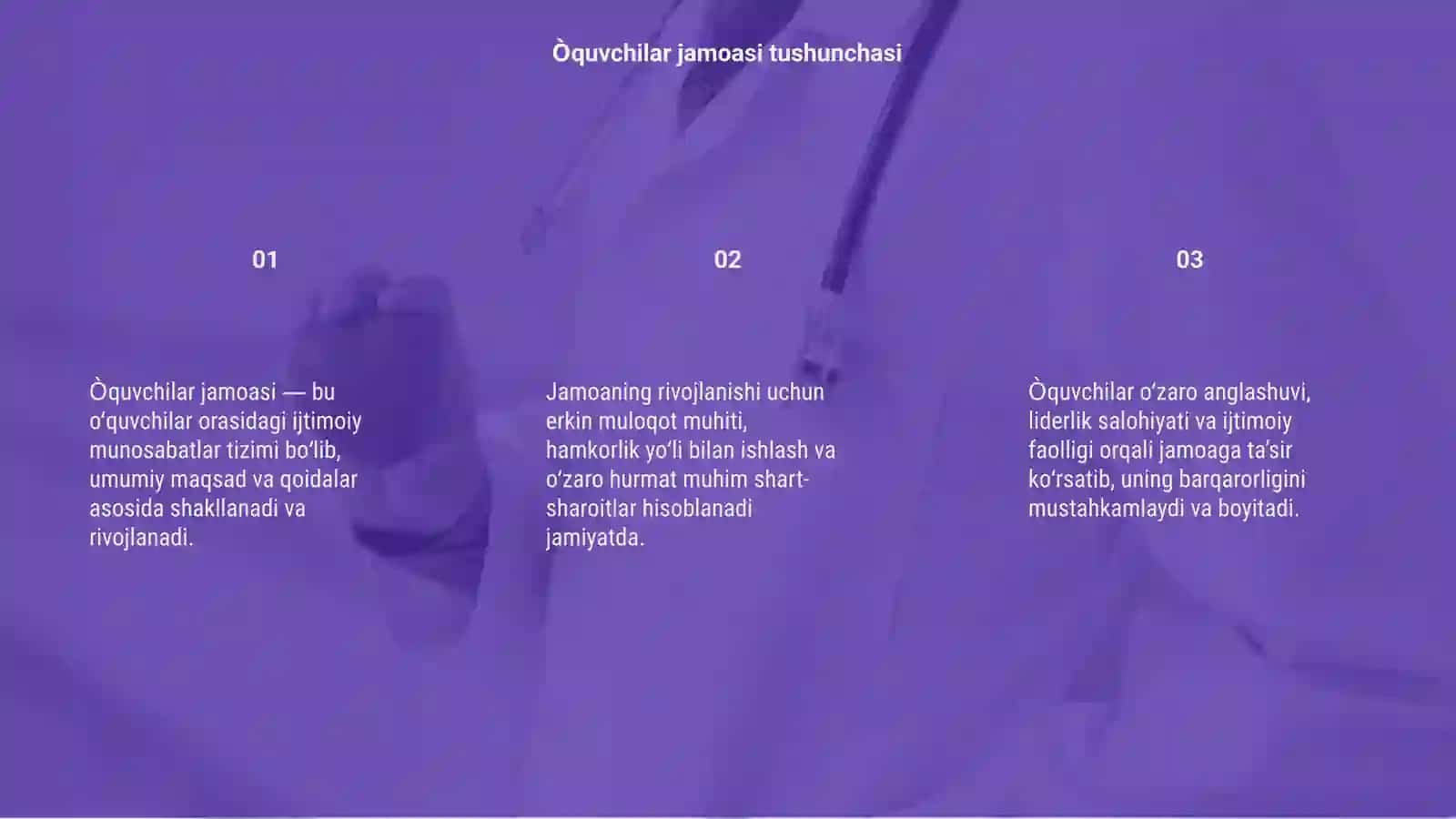 Òquvchilar jamoasi rivojining asosiy shart sharoitlari 3