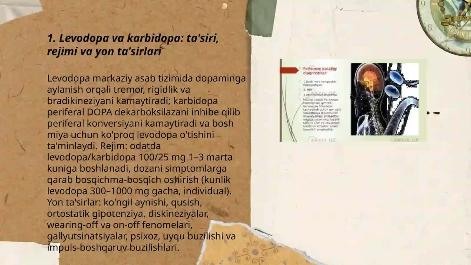 Parkinson kasalligini davolashda ishlatiladigan dori vositalar 3