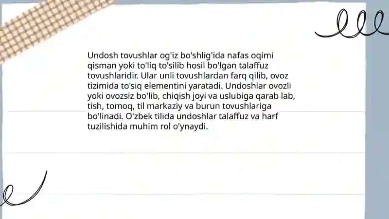 Undosh tovushlar va harflar 3