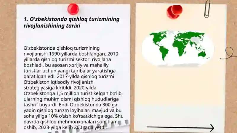 O'zbekistonda qishloq turizmining rivojlanish holati 3