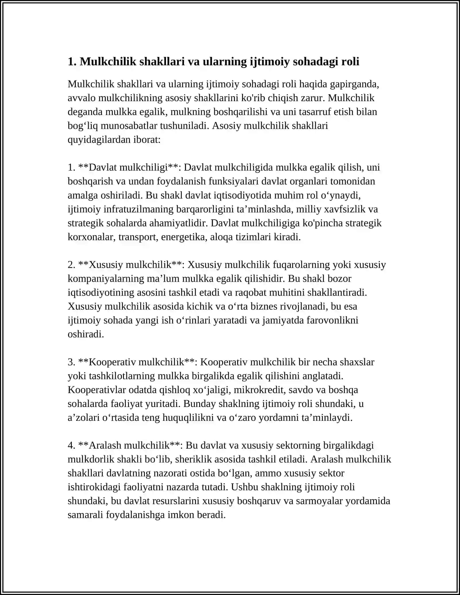 MULKCHILIK MUNOSABATLARI VA IJTIMOIY SOHA 3