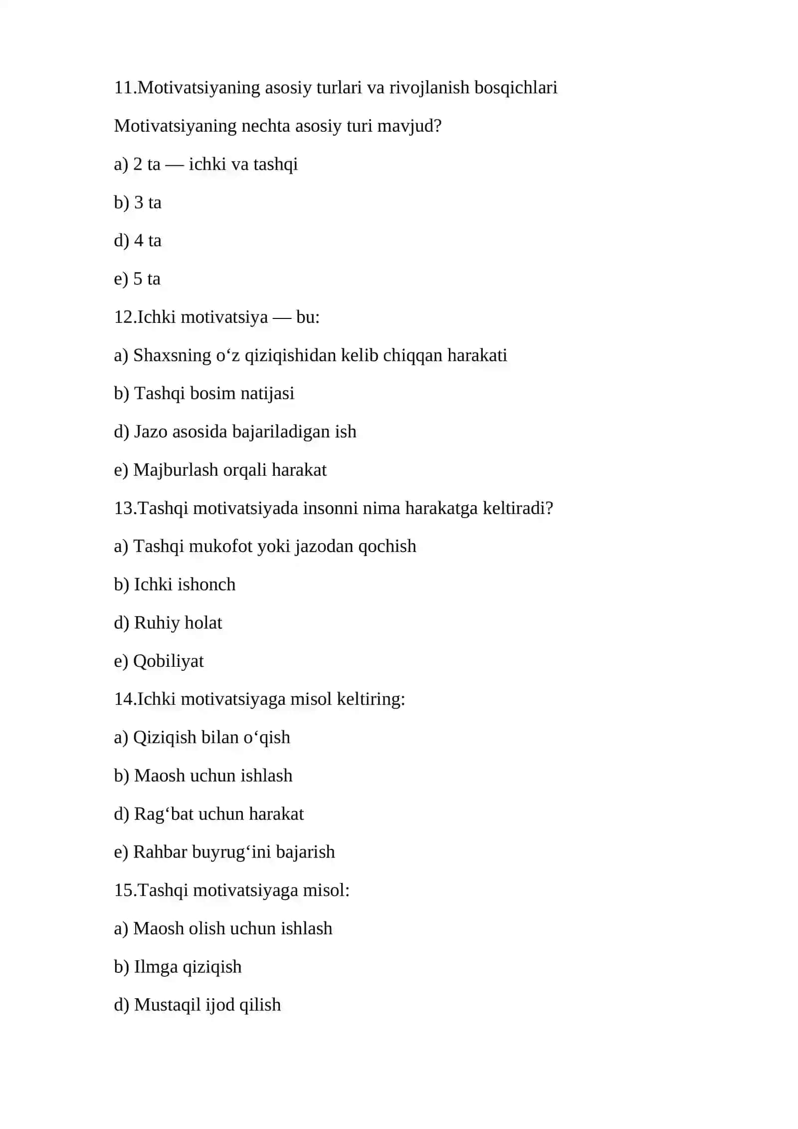 Umumiy psixologiya test 3