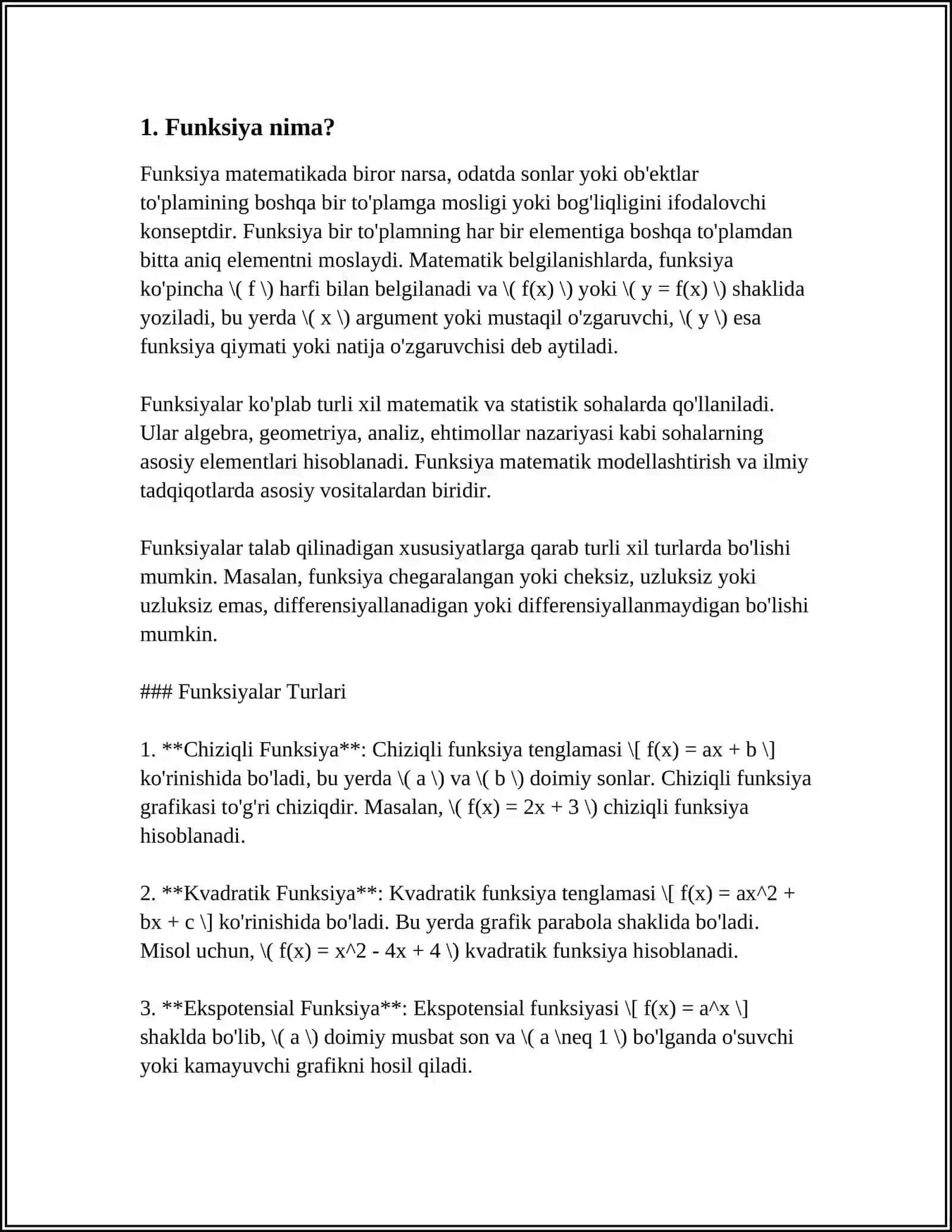 MATEMATIK FUNKSIYALAR QANDAY ISHLAYDI? (C++) 3