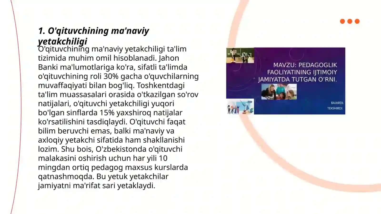 O'qituvchini jamiyatda tutgan oʻrni 3
